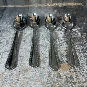 Set of 4 Hampton Silversmiths NOBILITY Stainless Flatware Small Spoons